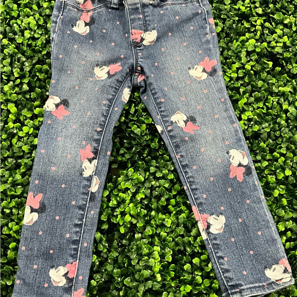 GAP Kids Blue Jeans with Minnie Mouse Print